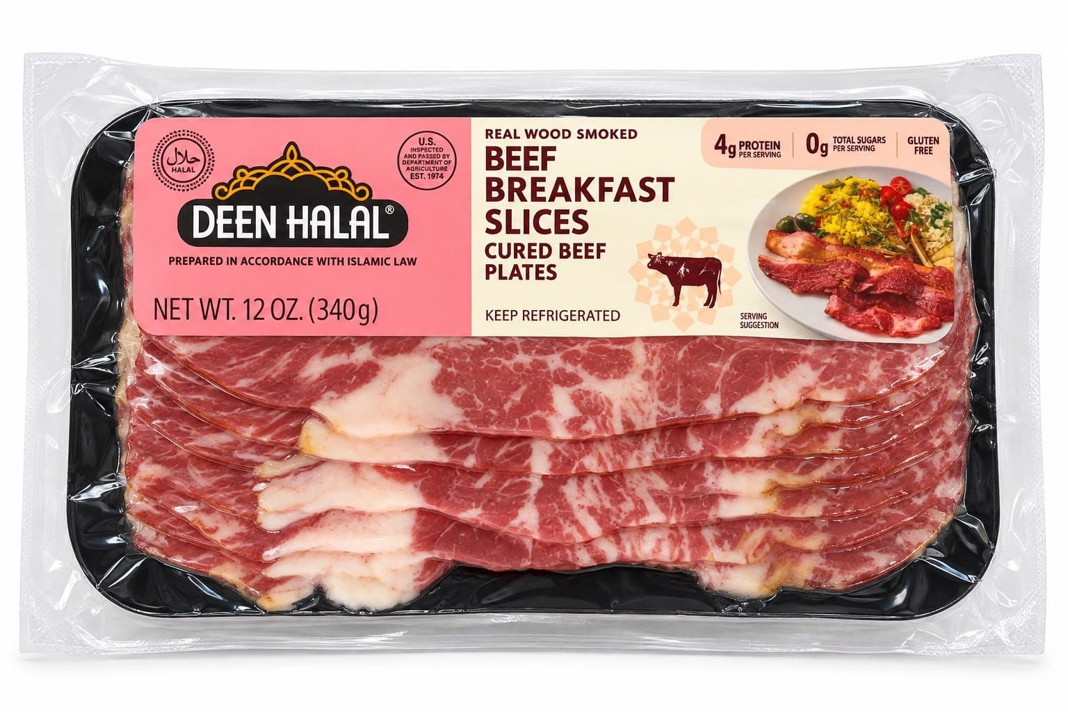 Deen Halal Beef Breakfast Slices 340 G